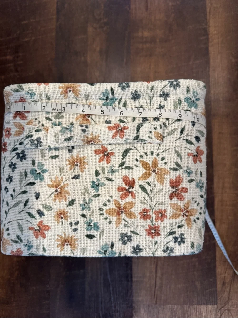 AVA Floral Linen Clutch - Cream, Rust & Teal